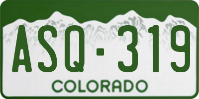 CO license plate ASQ319