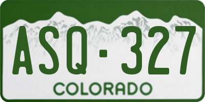 CO license plate ASQ327