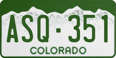 CO license plate ASQ351