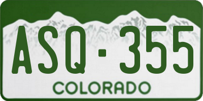 CO license plate ASQ355