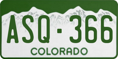 CO license plate ASQ366