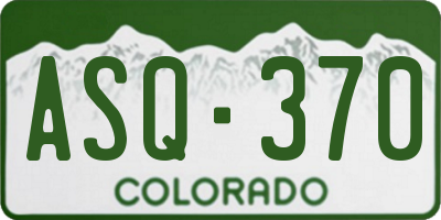 CO license plate ASQ370