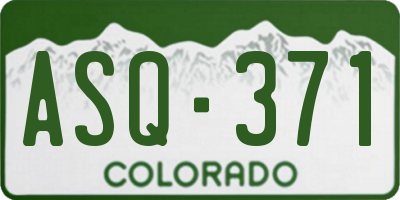 CO license plate ASQ371