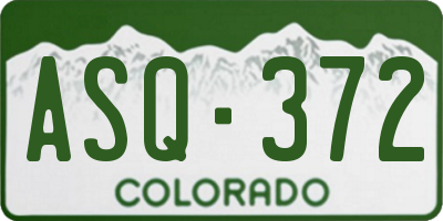CO license plate ASQ372