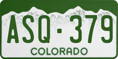 CO license plate ASQ379