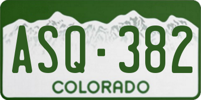 CO license plate ASQ382