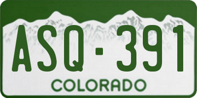 CO license plate ASQ391