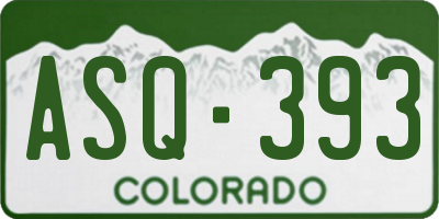 CO license plate ASQ393
