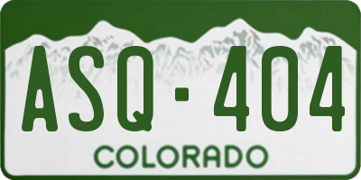 CO license plate ASQ404