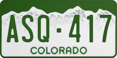 CO license plate ASQ417