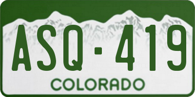 CO license plate ASQ419