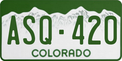 CO license plate ASQ420
