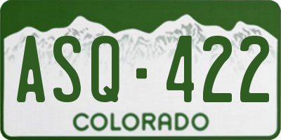 CO license plate ASQ422