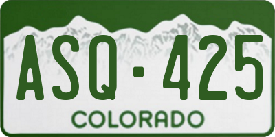 CO license plate ASQ425