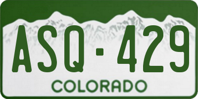 CO license plate ASQ429