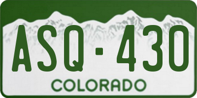 CO license plate ASQ430