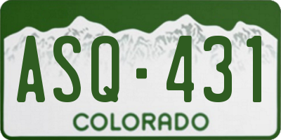 CO license plate ASQ431