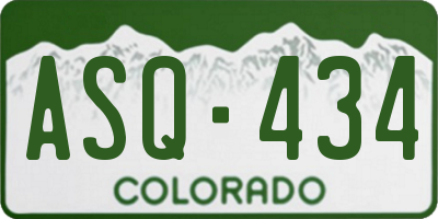 CO license plate ASQ434
