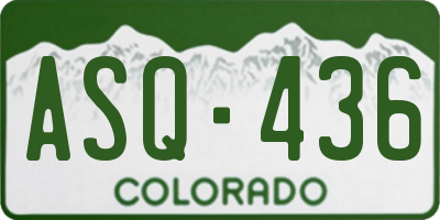 CO license plate ASQ436