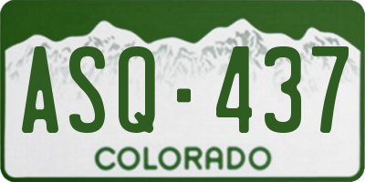 CO license plate ASQ437
