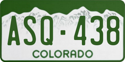 CO license plate ASQ438