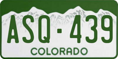 CO license plate ASQ439