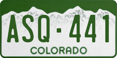 CO license plate ASQ441