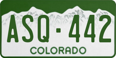 CO license plate ASQ442
