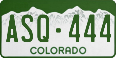 CO license plate ASQ444