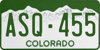 CO license plate ASQ455