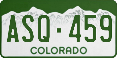 CO license plate ASQ459