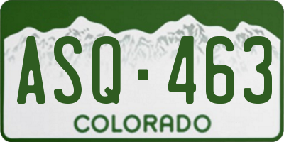 CO license plate ASQ463