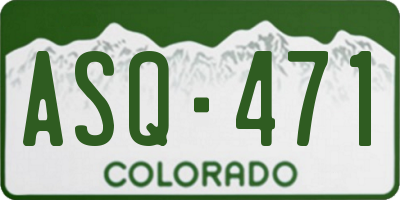 CO license plate ASQ471