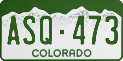 CO license plate ASQ473