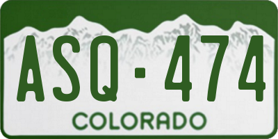 CO license plate ASQ474