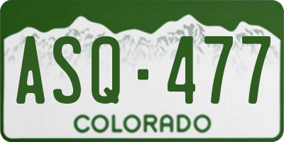 CO license plate ASQ477