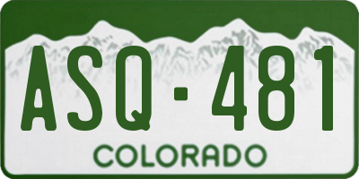 CO license plate ASQ481