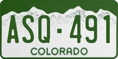 CO license plate ASQ491