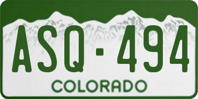 CO license plate ASQ494