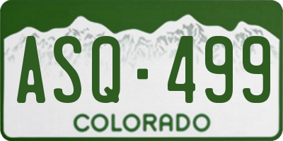 CO license plate ASQ499