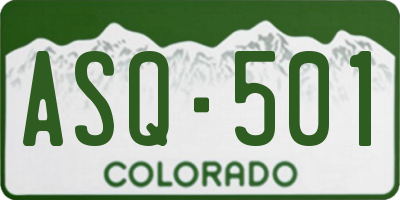 CO license plate ASQ501