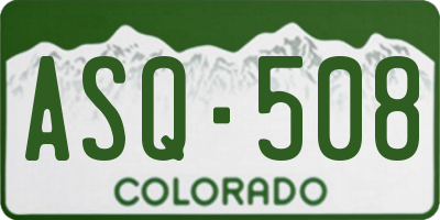 CO license plate ASQ508