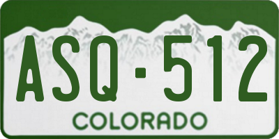 CO license plate ASQ512