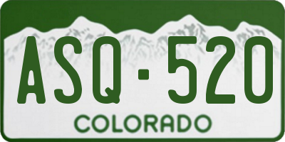 CO license plate ASQ520