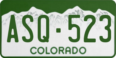 CO license plate ASQ523