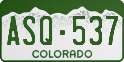 CO license plate ASQ537