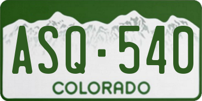 CO license plate ASQ540