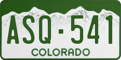 CO license plate ASQ541
