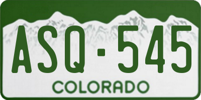 CO license plate ASQ545