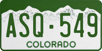 CO license plate ASQ549
